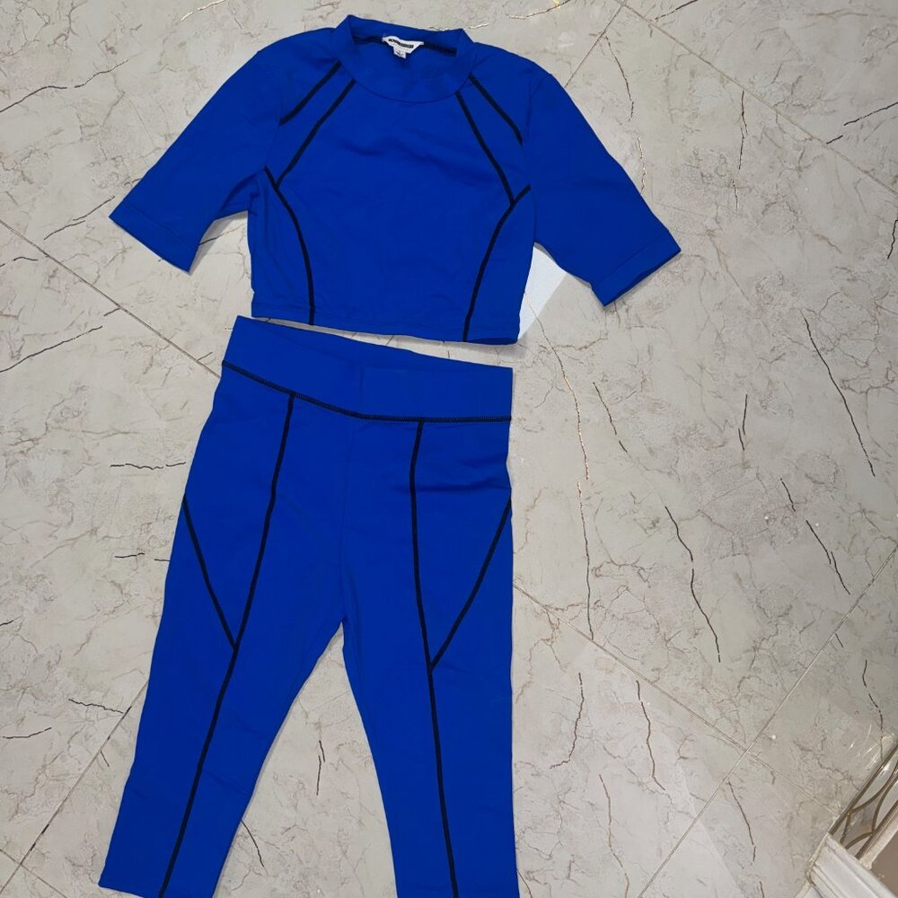 Fashion Nova Blue 2 Piece Active Set S